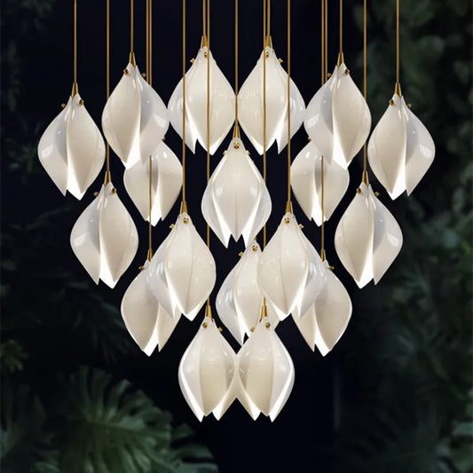 Moderne Keramik-Blütenform LED-Deckenleuchte - Unique Outlet