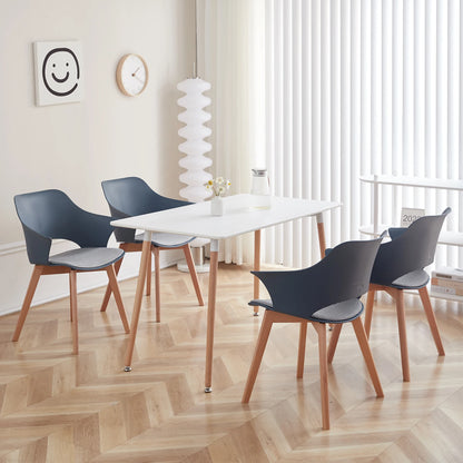 4er-Set Moderne Esszimmerstühle mit Polsterung im Retro-Stil - Unique Outlet