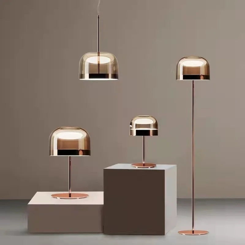 Moderne Rosegold LED Boden-Tischlicht| Kunstvolle Dekorationslampe für Wohnzimmer, Restaurant und Schlafzimmer - Unique Outlet