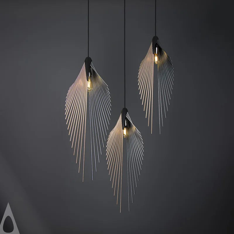 Minimalistische Moderne Hängeleuchte "Leaf Chandelier" mit LED für stilvolle Wohnraumbeleuchtung Designerleuchte - Unique Outlet