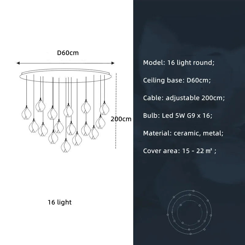 Moderne Keramik-Blütenform LED-Deckenleuchte - Unique Outlet