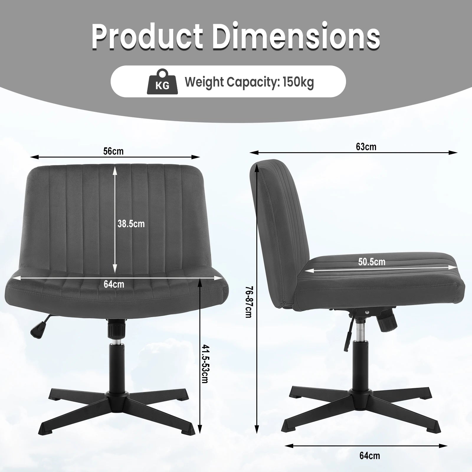 Drehbarer Relaxsessel Bürostuhl - Ergonomischer Samt Schreibtischstuhl, Höhenverstellbar, 360° Drehbar, Gepolstert - Unique Outlet