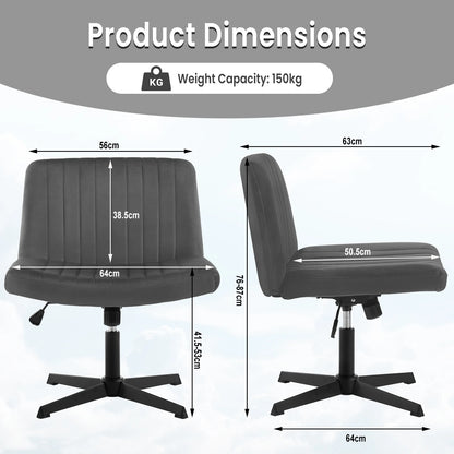 Drehbarer Relaxsessel Bürostuhl - Ergonomischer Samt Schreibtischstuhl, Höhenverstellbar, 360° Drehbar, Gepolstert - Unique Outlet