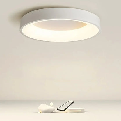 Moderne LED Deckenleuchte im Nordic-Stil für Schlafzimmer, Büro und Wohnbereiche, Dimmbar, Farbe: Schwarz/Weiß/Grau, Material: Aluminium und Acryl, mit Fernbedienung - Unique Outlet