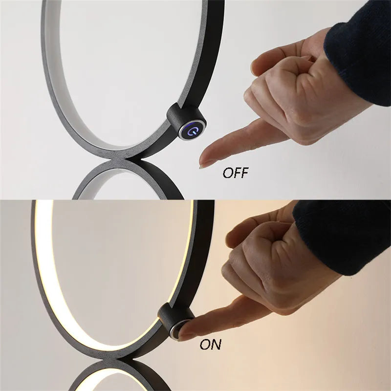 Moderne LED-Stehlampe Nordic mit Touch-Dimmer – Dekorative Eisen-Standleuchte - Unique Outlet
