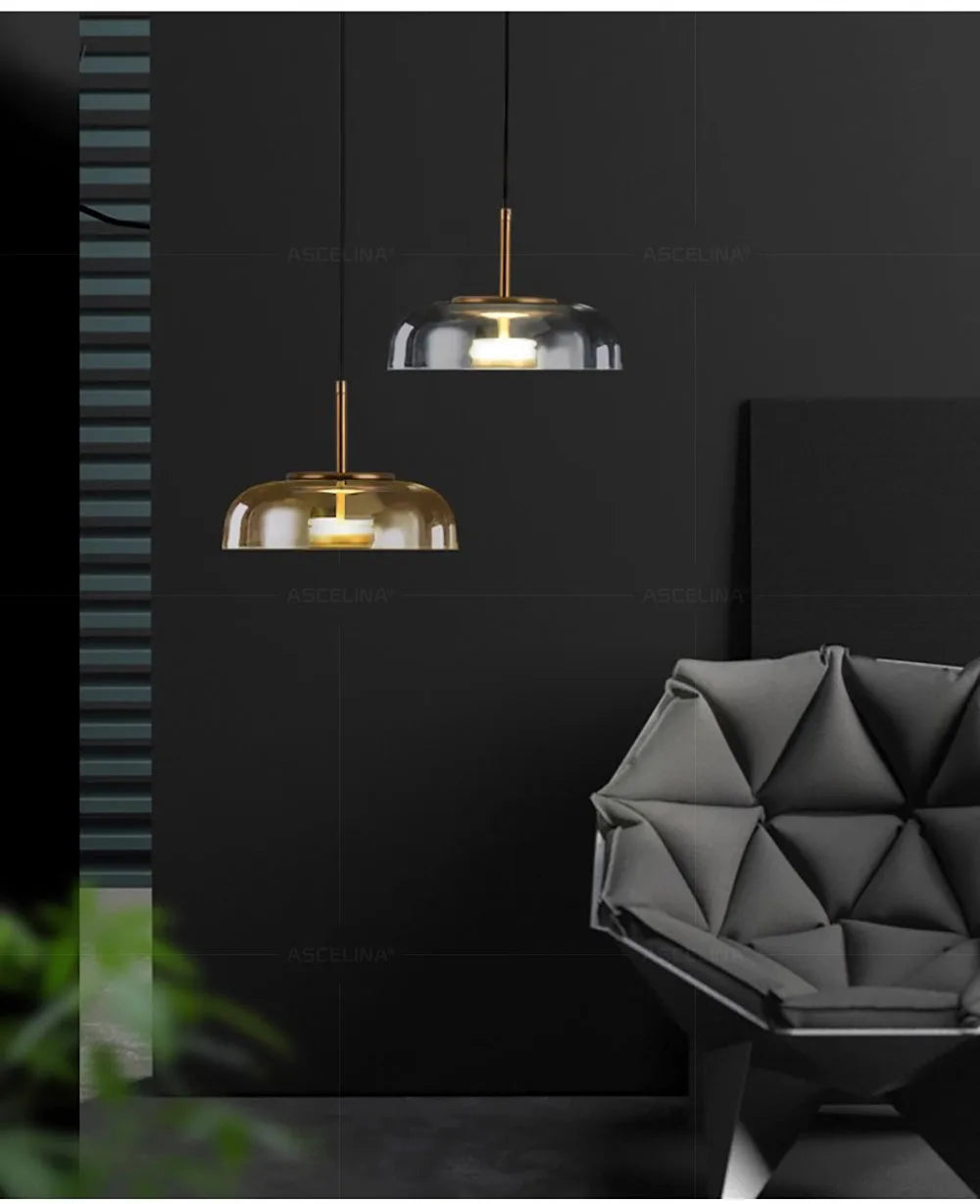 Moderne Pendelleuchten im nordischen Stil – LED Glas-Hängelampe für Esszimmer und Schlafzimmer - Unique Outlet