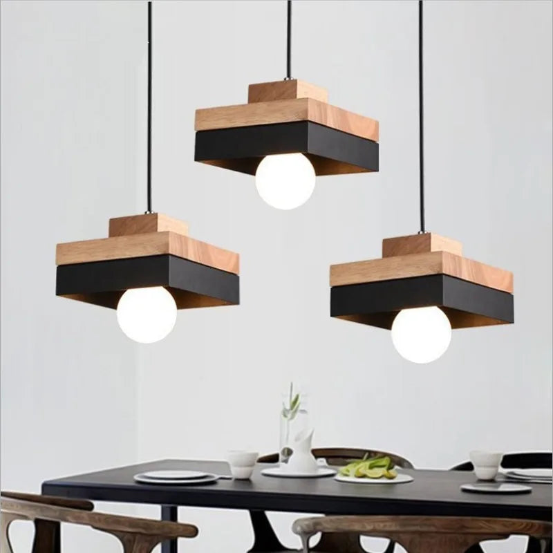 Nordische Holz-LED Pendelleuchte - Elegante Hängelampe für Essbereich, Schlafzimmer und Wohnzimmer - Unique Outlet