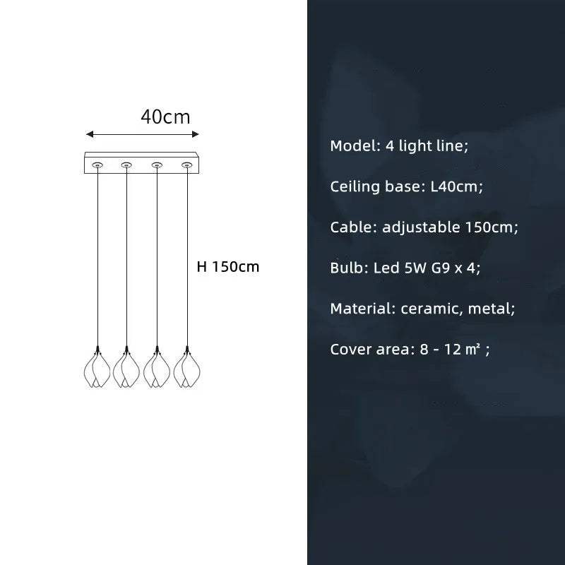Moderne Keramik-Blütenform LED-Deckenleuchte - Unique Outlet