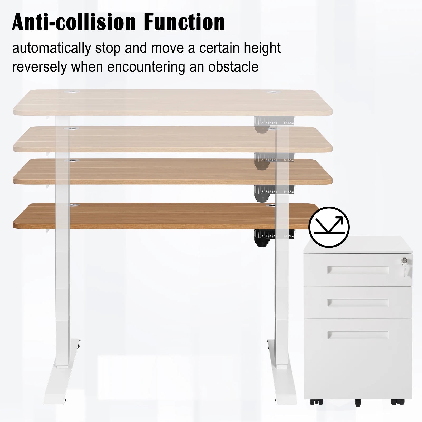 Höhenverstellbarer Computertisch mit 4 Speichertasten - 120x60 cm Elektrischer Stehtisch aus Stahl fürs Home Office - Unique Outlet