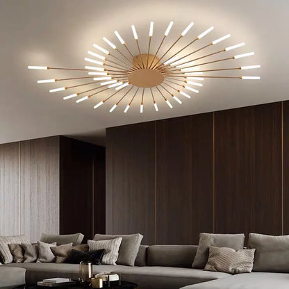 Designer LED-Deckenleuchte im nordischen Stil mit Feuerwerk-Effekt, Ideal für Wohn- und Schlafzimmer, Schwarze Innenbeleuchtung, 220V - Unique Outlet