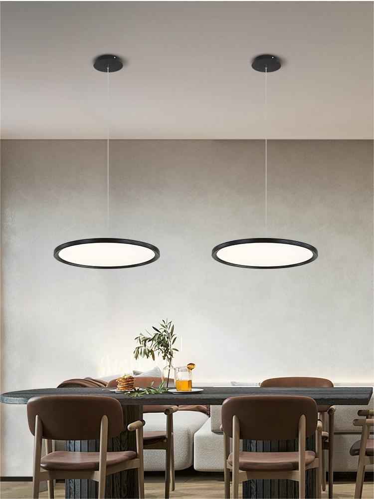 Kreative Scheiben-LED-Hängeleuchten in Schwarz oder Weiß - Modern, Einfach, Ultra-dünn - Ideal für Wohnzimmer, Schlafzimmer, Restaurant, Bar, Café - Unique Outlet