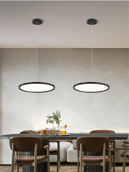 Kreative Scheiben-LED-Hängeleuchten in Schwarz oder Weiß - Modern, Einfach, Ultra-dünn - Ideal für Wohnzimmer, Schlafzimmer, Restaurant, Bar, Café - Unique Outlet