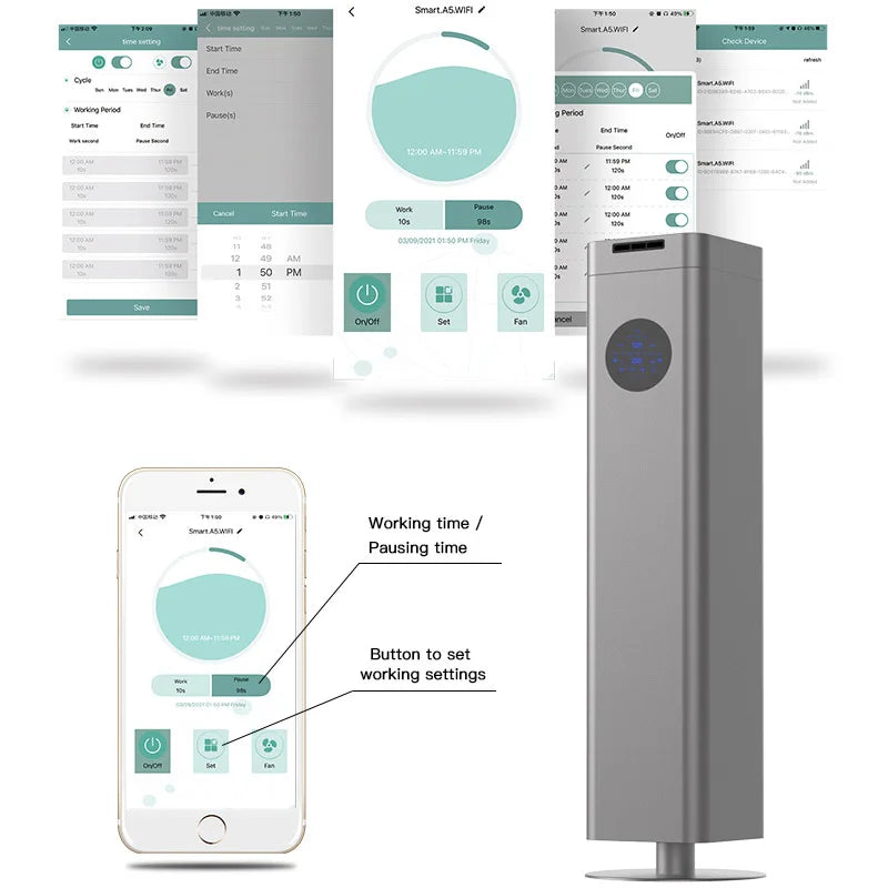 Smart WIFI Bluetooth Aroma-Diffuser - 1500ML Duftmaschine für Ätherische Öle - Elektrischer Lufterfrischer für Zuhause, Oasen und Hotels - Unique Outlet