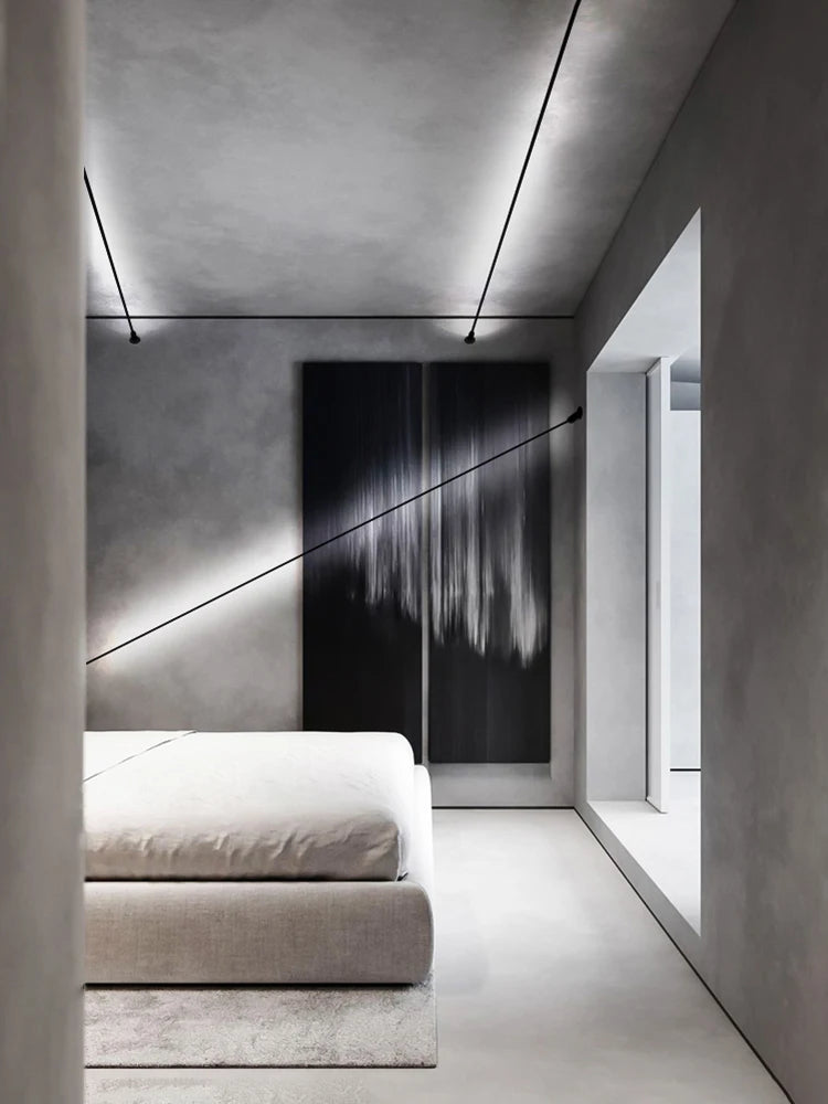 Schwarz-Weiße Lineare Wandleuchte Skyline Linea – Moderne LED-Lichtleiste für Wohnzimmer, Flure und Bars - Unique Outlet