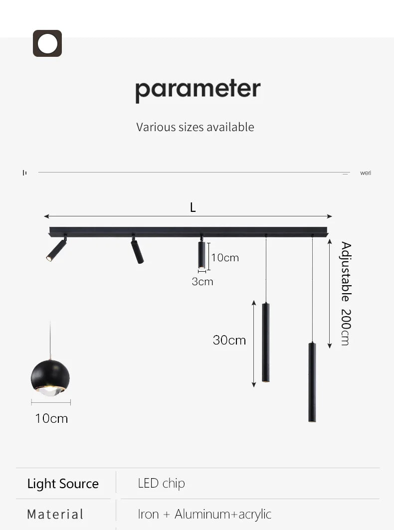Nordische Moderne Streifen-LED-Deckenlampe – Minimalistisches Design für Restaurants, Bars und Kücheninseln - Unique Outlet