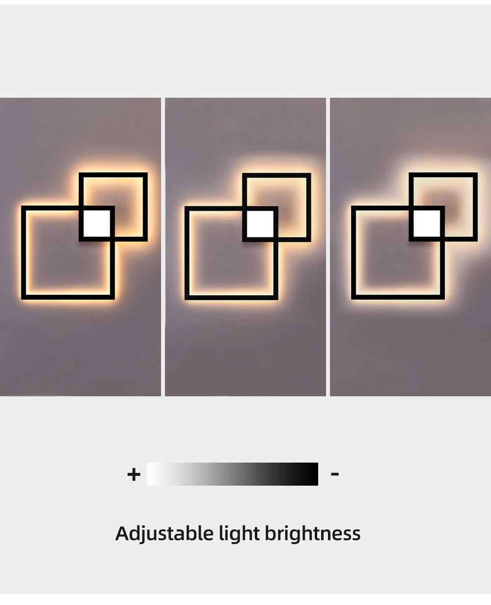 Minimalistische Wandleuchte, Dimmbar, Quadratische LED-Wandleuchte aus Metall für Eingangsbereiche, Innenraumdekoration, Schwarz oder Weiß, 110V-240V - Unique Outlet