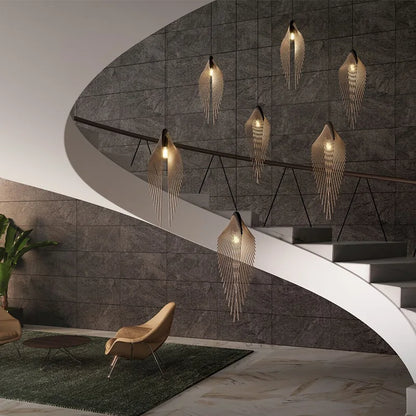 Minimalistische Moderne Hängeleuchte "Leaf Chandelier" mit LED für stilvolle Wohnraumbeleuchtung Designerleuchte - Unique Outlet