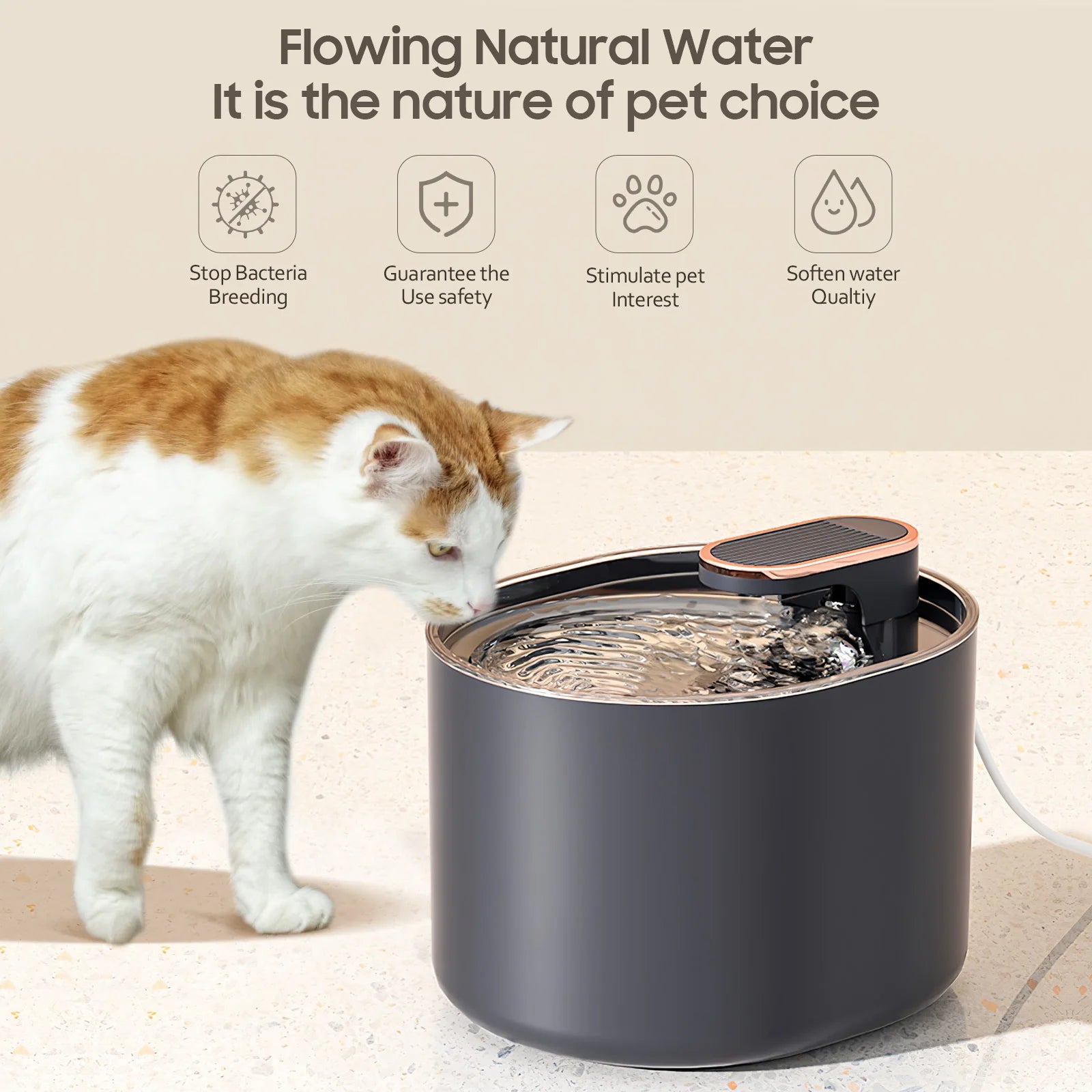 Automatischer Elektrischer Wassertrinker für Haustiere – Hund & Katze Trinkbrunnen mit Filter, Dunkelblau - Unique Outlet