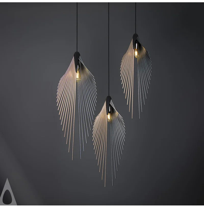 Minimalistische Moderne Hängeleuchte "Leaf Chandelier" mit LED für stilvolle Wohnraumbeleuchtung Designerleuchte - Unique Outlet