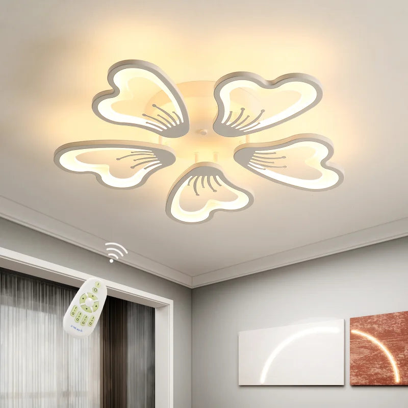 Moderne LED-Deckenleuchte Dimmbar, Kreatives Acryl-Kronleuchter Design für Wohnzimmer, Esszimmer, Schlafzimmer und Flur, 5 Leuchtköpfe - Unique Outlet