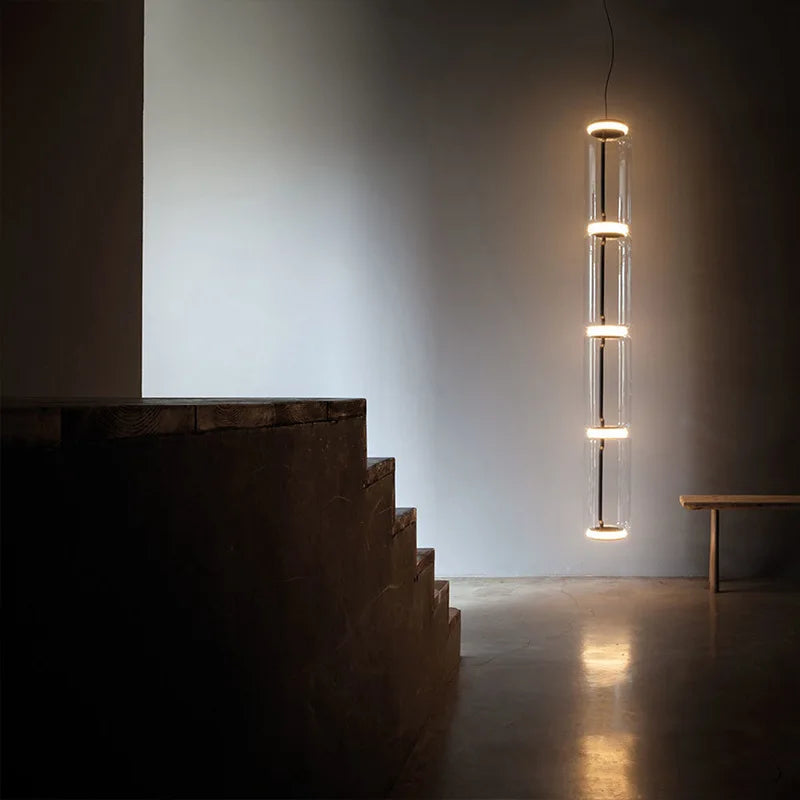 Postmoderne Glas-LED-Pendelleuchten – Minimalistische Dekor-Kronleuchter für Loft, Villa und Eingangshalle - Unique Outlet