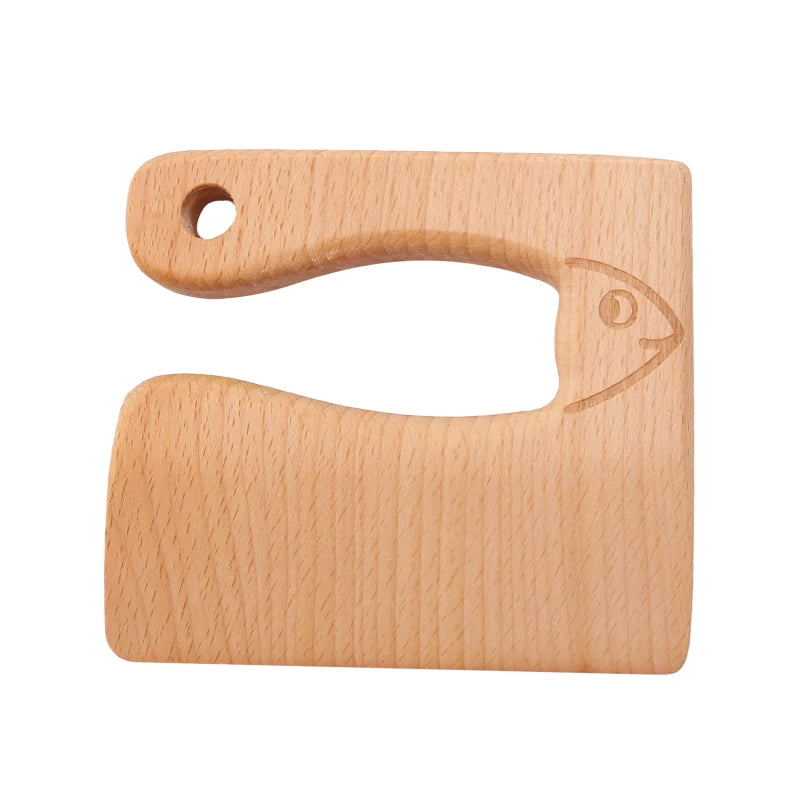 Safe Kitchen Cutting Toy Kids Wooden Cooking CutterFish-Shaped Children'S Kitchen Tools Cute Vegetables Fruits Knife Safety - Unique Outlet