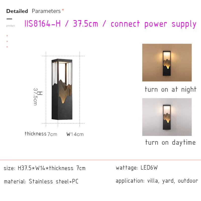 LED-Außenlicht, Wasserdicht, Garten-Dekorationslampen, für Balkon, Innenhof, Straße, Wandleuchte, Außenleuchten - Unique Outlet