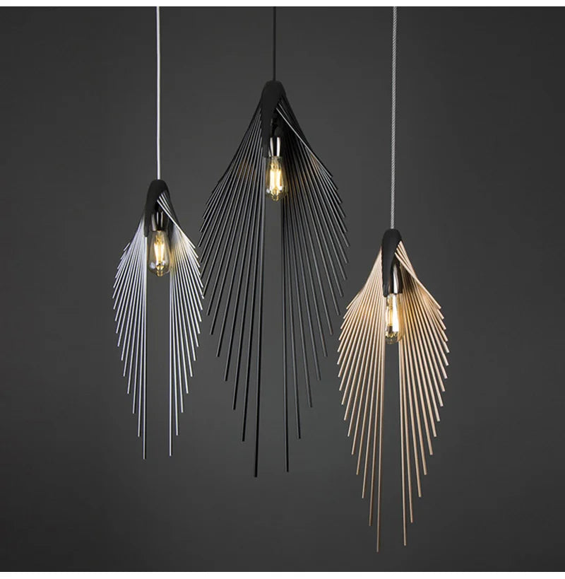 Minimalistische Moderne Hängeleuchte "Leaf Chandelier" mit LED für stilvolle Wohnraumbeleuchtung Designerleuchte - Unique Outlet