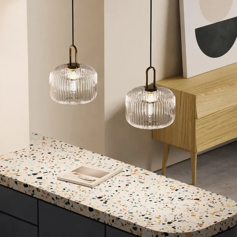 Nordische Minimalistische Glaspendelleuchten – Japanische LED-Hängelampe für Esszimmer und Küche - Unique Outlet
