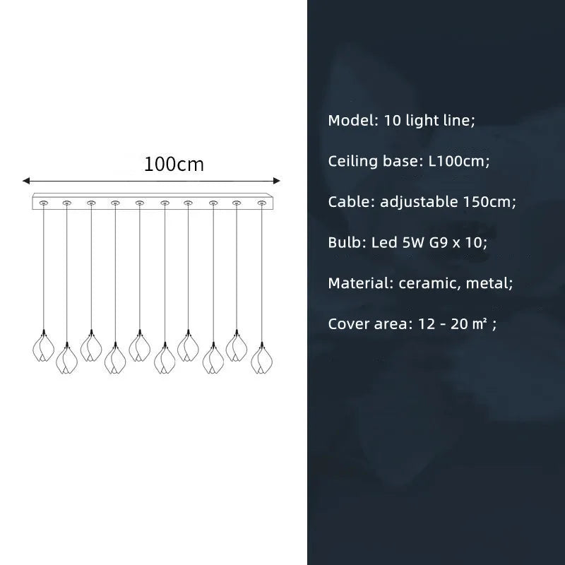Moderne Keramik-Blütenform LED-Deckenleuchte - Unique Outlet