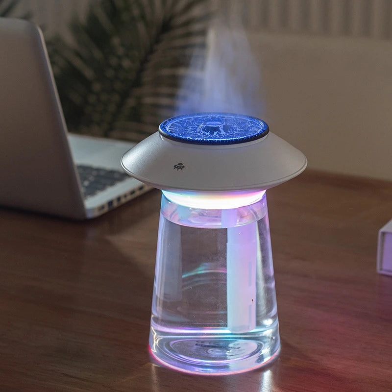 Tragbarer Luftbefeuchter "Qualle Rauchring" - 760ml USB Wiederaufladbarer Aromatherapie-Diffuser Ultraschall Nebelerzeuger für Zuhause - Unique Outlet