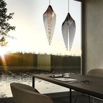 Minimalistische Moderne Hängeleuchte "Leaf Chandelier" mit LED für stilvolle Wohnraumbeleuchtung Designerleuchte - Unique Outlet