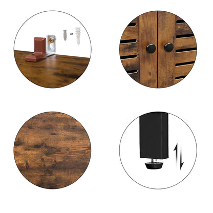 Moderner Sideboard-Kommode mit 1 Offenem Regal, Schubladen und Schrank, Vielseitige Aufbewahrung für Küche, Flur und Wohnzimmer in Dunkelbraun - Unique Outlet