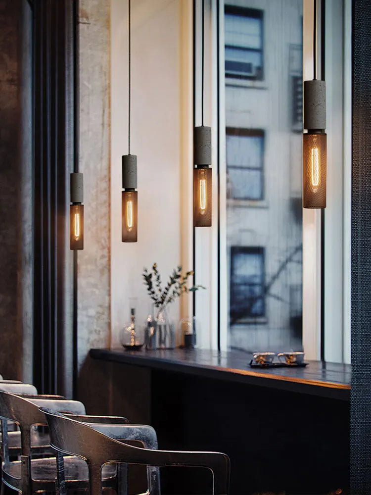Loft-Stil Industrielle LED-Pendelleuchte - Beton-Metallschirm für Schlafzimmer, Bar, Café und Esszimmer im nordischen Design - Unique Outlet