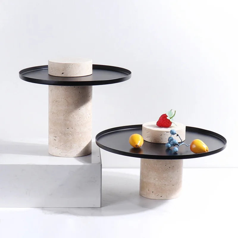 Serviertablett aus Travertin-Stein – Elegantes Accessoire für Gastronomie und Heim - Unique Outlet