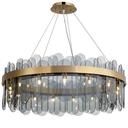 Nordischer Postmoderner LED-Glas-Kronleuchter - Atmosphärische Pendelleuchte im Luxusdesign für Wohnzimmer, Schlafzimmer, Hotels, Shops und Restaurants - Unique Outlet