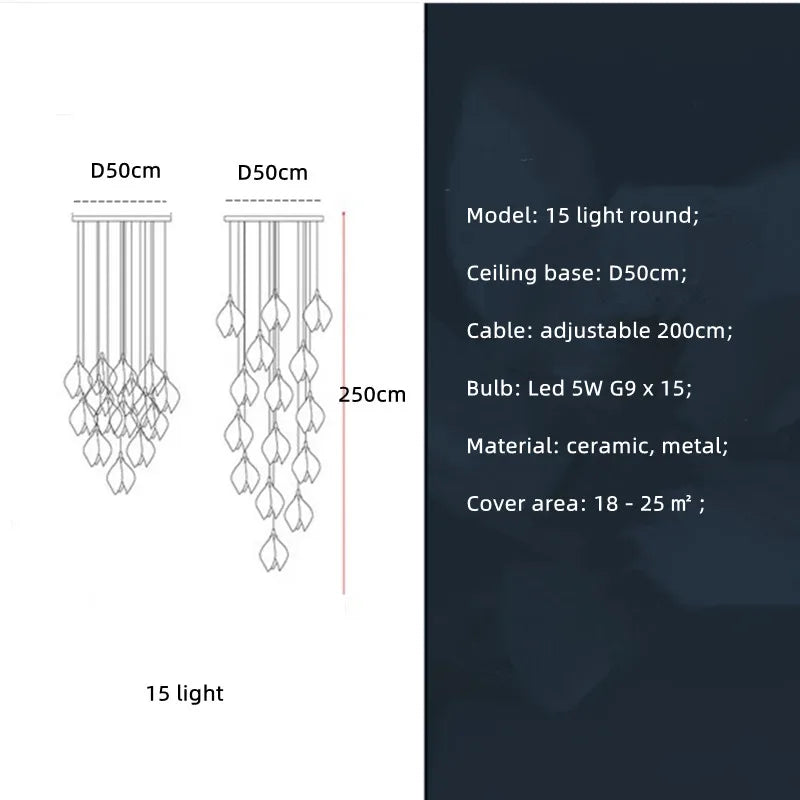 Moderne Keramik-Blütenform LED-Deckenleuchte - Unique Outlet