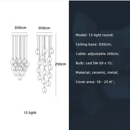 Moderne Keramik-Blütenform LED-Deckenleuchte - Unique Outlet