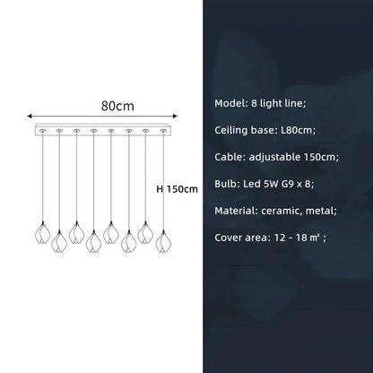 Moderne Keramik-Blütenform LED-Deckenleuchte - Unique Outlet