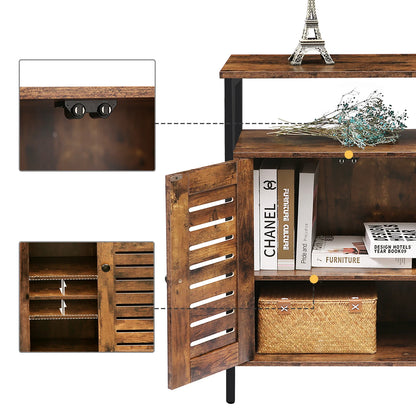 Moderner Sideboard-Kommode mit 1 Offenem Regal, Schubladen und Schrank, Vielseitige Aufbewahrung für Küche, Flur und Wohnzimmer in Dunkelbraun - Unique Outlet
