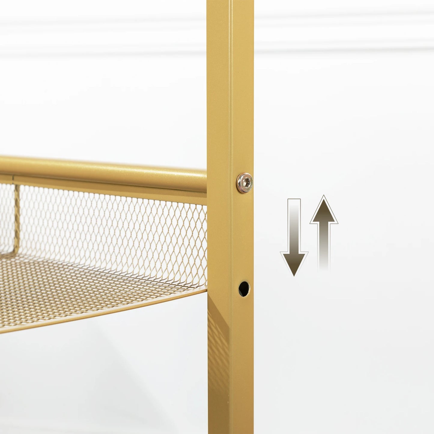3-Ebenen Beistelltisch mit Gehärtetem Glas und Gitter, Telefon-Tisch für Wohn- und Schlafzimmer - Unique Outlet
