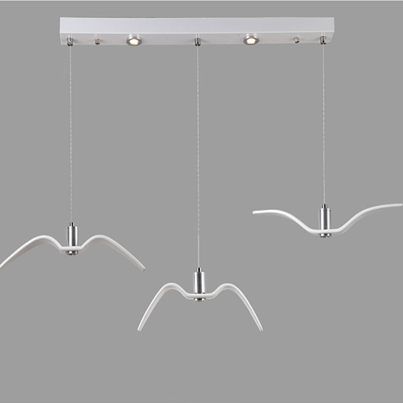 Design-Pendelleuchte aus Harz und Aluminium mit Vogelsilhouetten - Erhältlich in 2, 4, 6-teiligen Sets - Unique Outlet