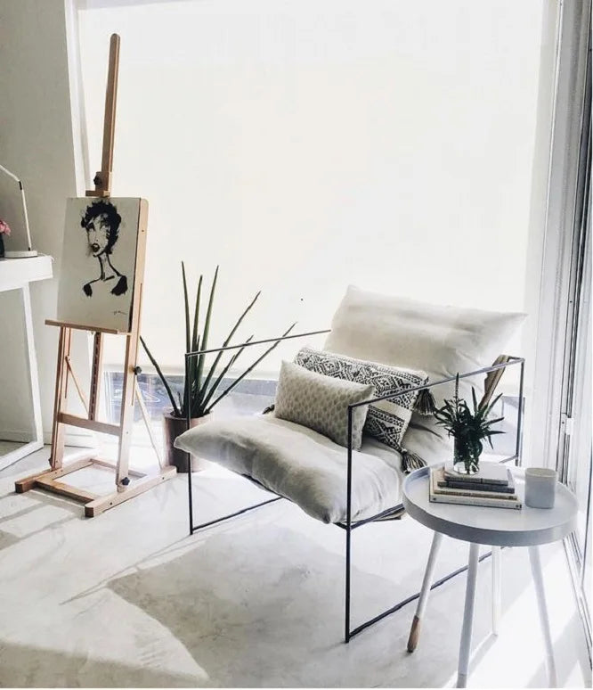 Skandinavischer Designer-Esszimmerstuhl – Moderner, Luxuriöser Leder-Eisen-Stuhl für Wohnzimmer - Unique Outlet