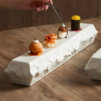 Rechteckige Designer-Servierplatte für Sushi und Desserts mit Isolierungsfunktion - Unique Outlet