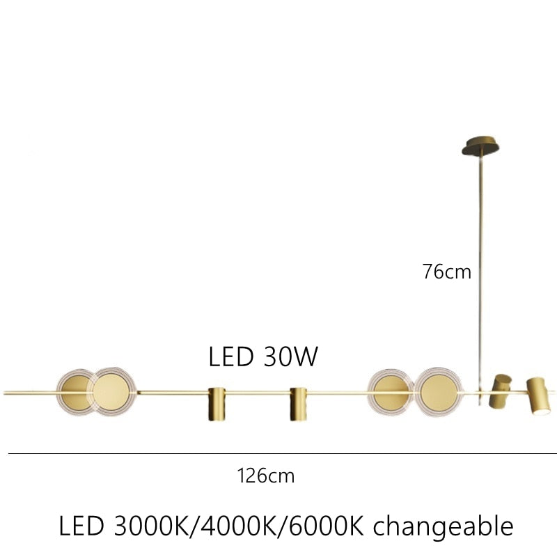 Luxuriöse, stilvolle Messing-Gold-LED-Hängelampe für Tische, Neuheit 2023, für einfache Heim-, Haus- und Villendekoration - Unique Outlet