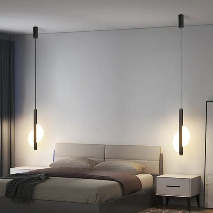 Moderne Minimalistische LED Pendelleuchten in Schwarz und Weiß - Elegante Kronleuchter für Schlafzimmer, Esszimmer und Bar-Dekoration - Unique Outlet