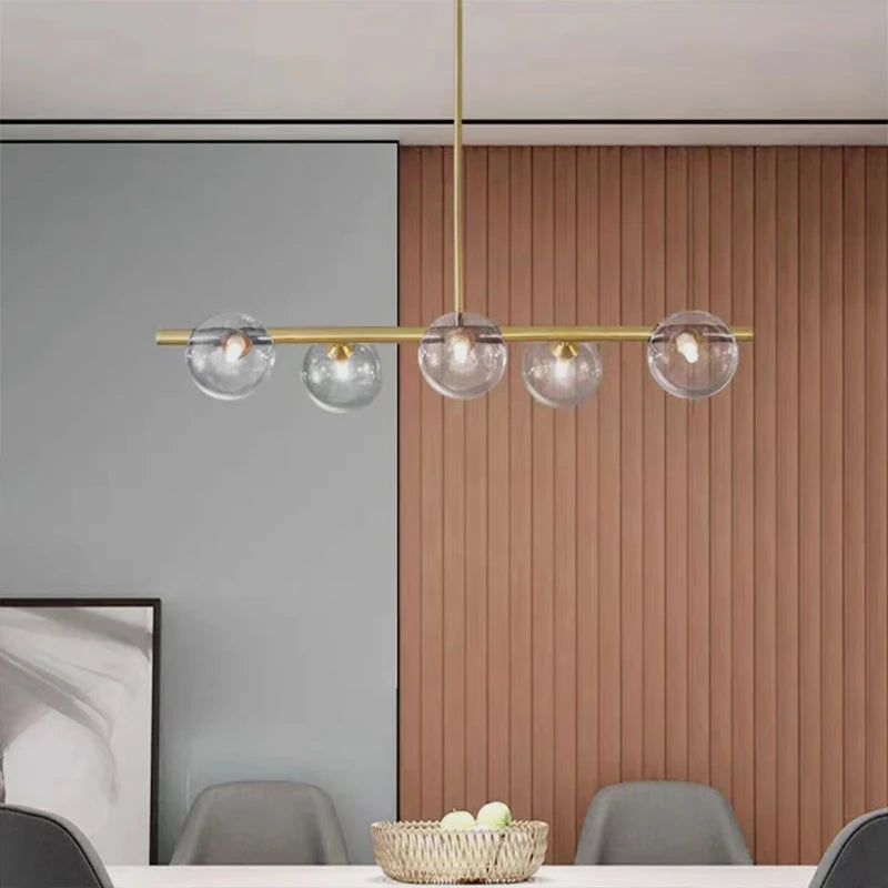Nordischer LED-Glaskugel-Pendelleuchte in Gold – Dekorative Beleuchtung für Wohnzimmer und Schlafzimmer - Unique Outlet