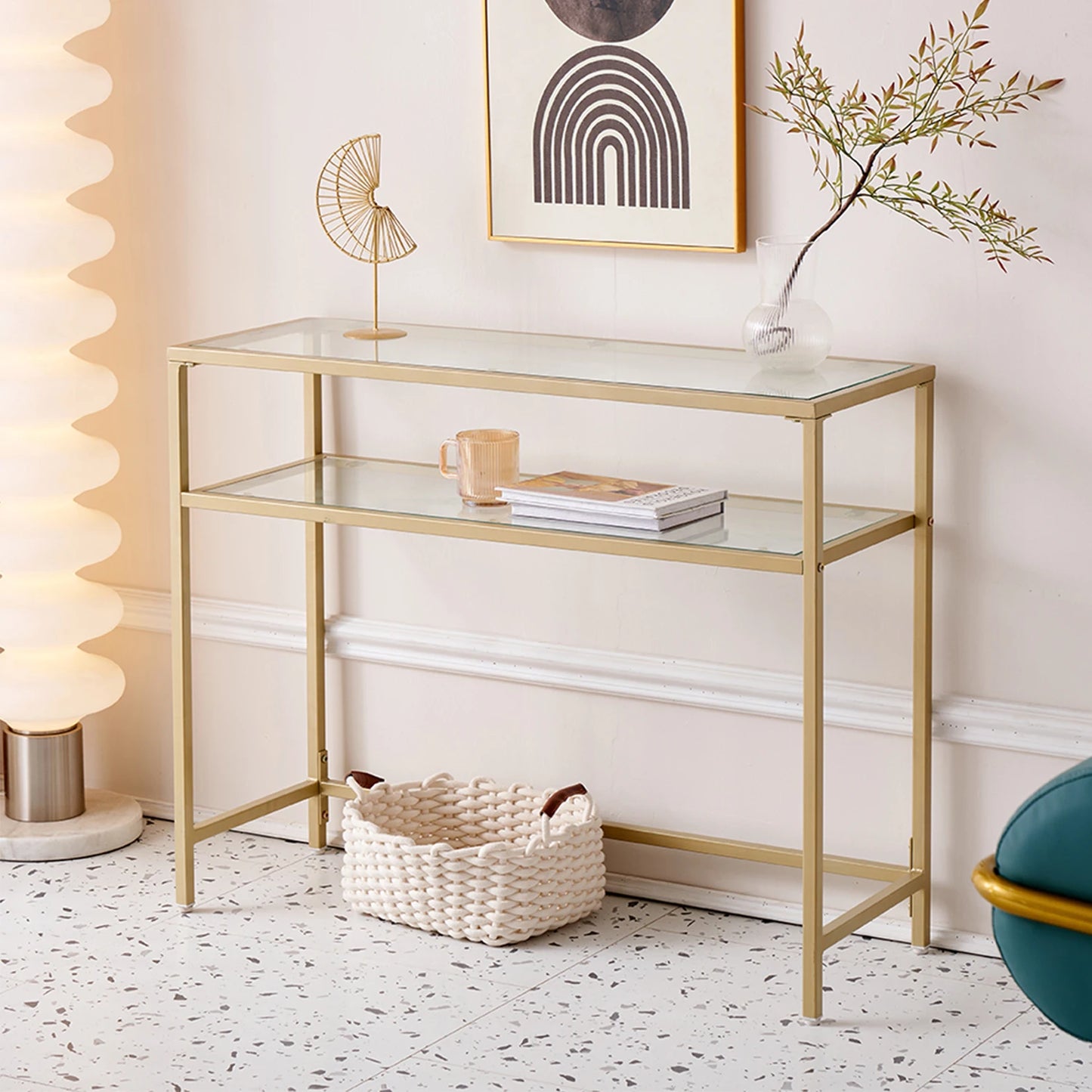 Moderner Minimalistischer Konsolentisch mit Marmor-Effekt - Unique Outlet