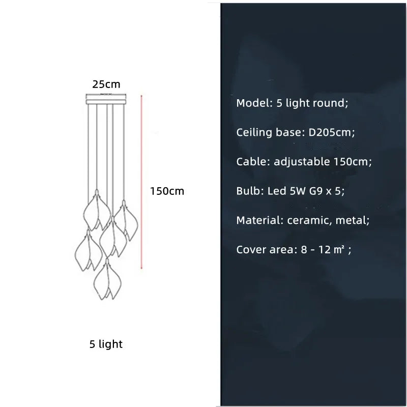 Moderne Keramik-Blütenform LED-Deckenleuchte - Unique Outlet