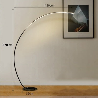 Moderne LED Bogen-Stehlampe für Wohnraum - Dimmbar mit RGB & Fernbedienungsoptionen - Unique Outlet